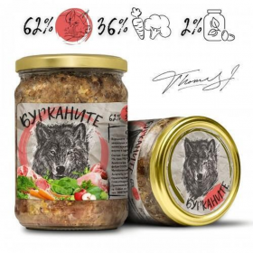 Бурканите - храна за кучета със свинско месо и зеленчуци 480 гр